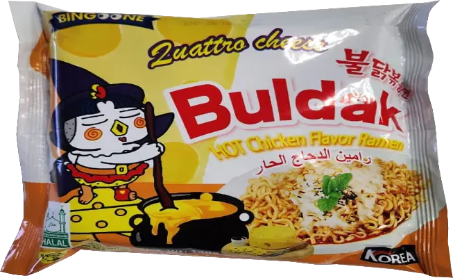 Лапша б/п Binggone (аналог Buldak) Quattro Cheese 140г. (Желтая)