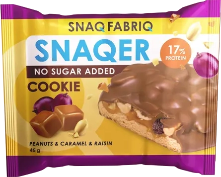 Печенье глазированное "SNAQ FABRIQ" 45гр Арахис,изюм и карамель