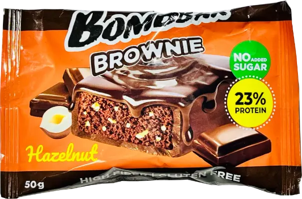 Печенье глазированное "BOMBBAR" 50гр Брауни с фундуком