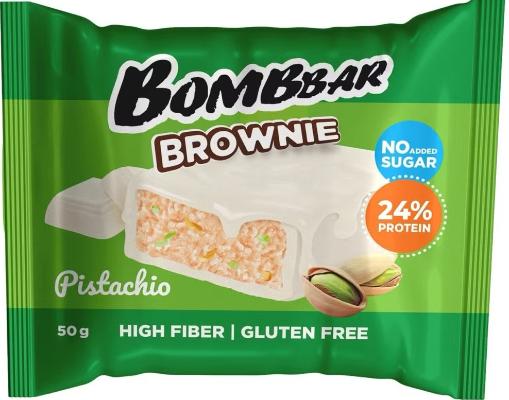 Печенье глазированное "BOMBBAR" 50гр Брауни с фисташкой
