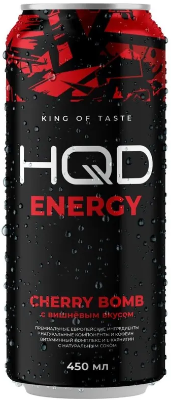 Энергетик "HQD", 0,45л, Ж/Б Cherry Bomb
